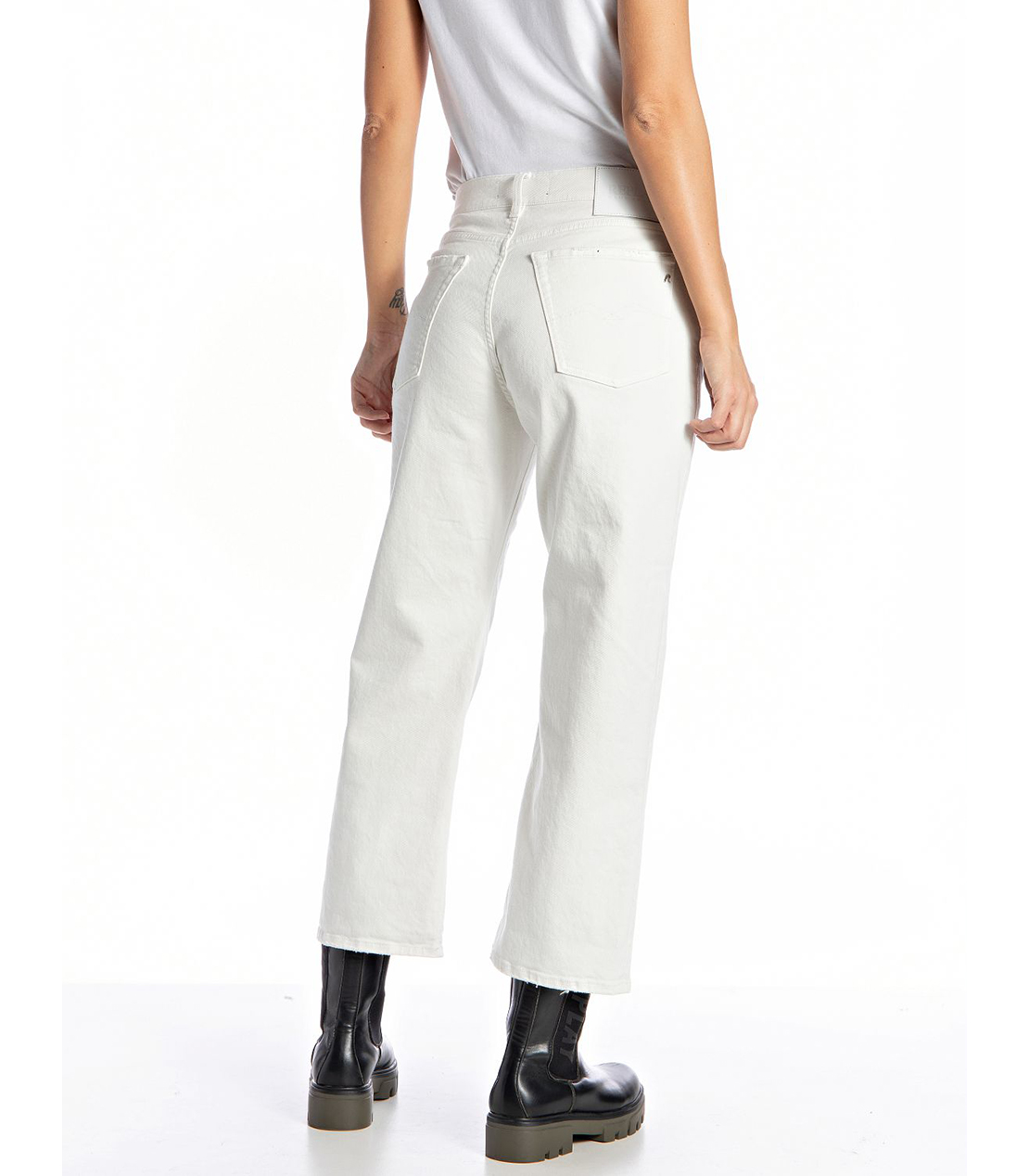 HEVELEEN コンフォートブル ワイドクロップドデニム 詳細画像 オフホワイト 2